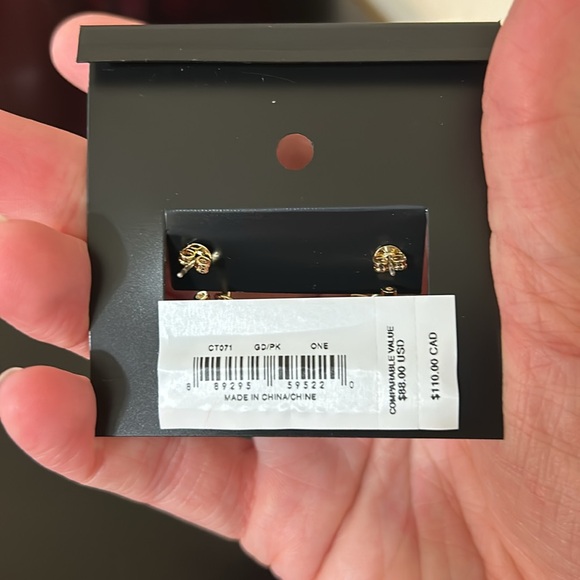 Coach NWT Cherry Charm Huggie Earrings - Picture 7 of 7